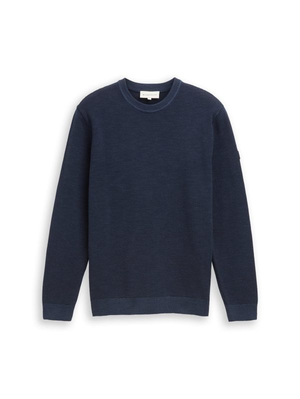 minimal structure crew neck pu