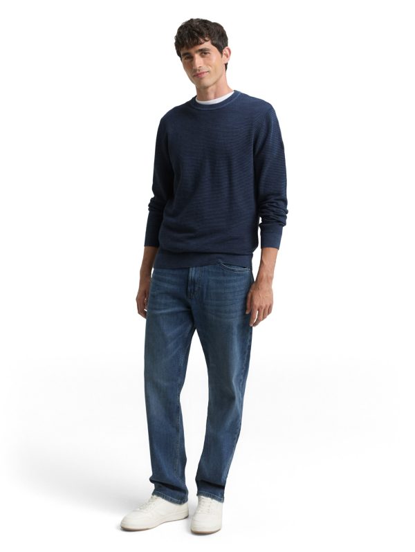 minimal structure crew neck pu