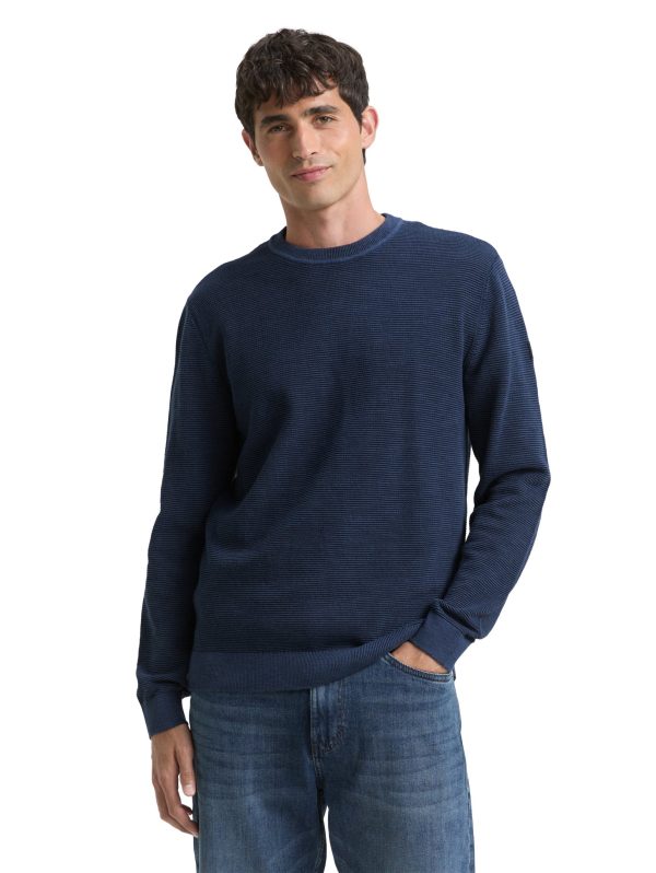 minimal structure crew neck pu